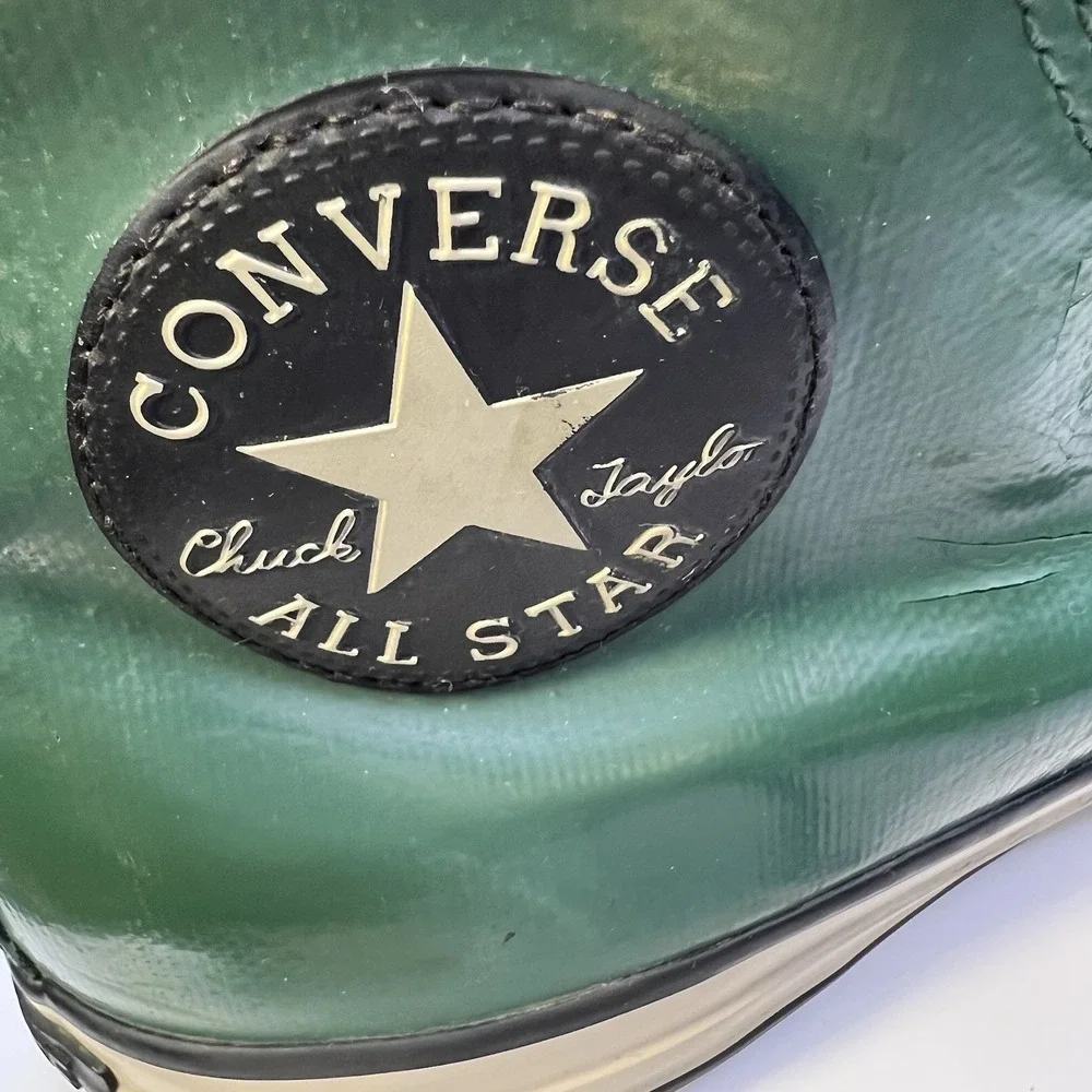 Rubber Converse Chuck Taylor Green High Top Sneakers Unisex W7 M5 Fleece Lined‎ - Picture 15 of 16